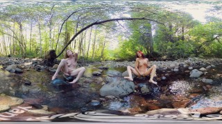 YanksVR’s Ana Molly and Belle Masturbate and Cum Outside in a Creek